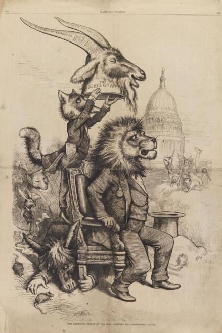 Thomas Nast, "The Crowning Insult to Him Who Occupies the Presidential Chair," Harper's Weekly, May 13, 1876