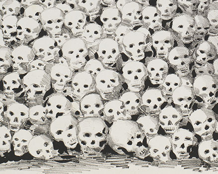 Wall of skulls (detail from "An Available Candidate")