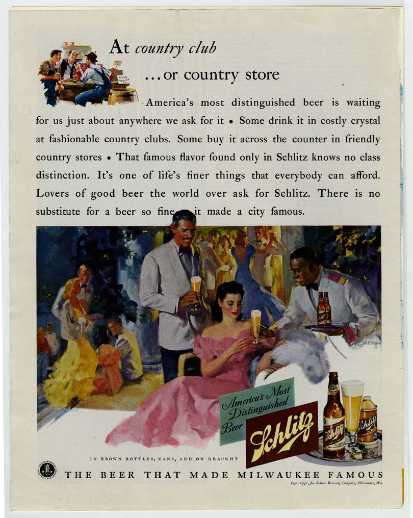Gone With the Wind inspired ad for Schlitz Beer