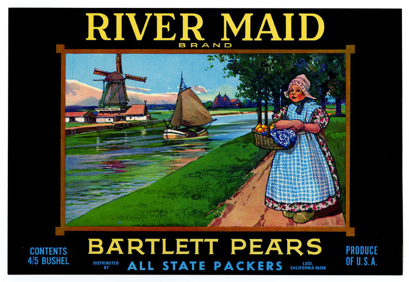River Maid Bartlett Pears were packaged in California
