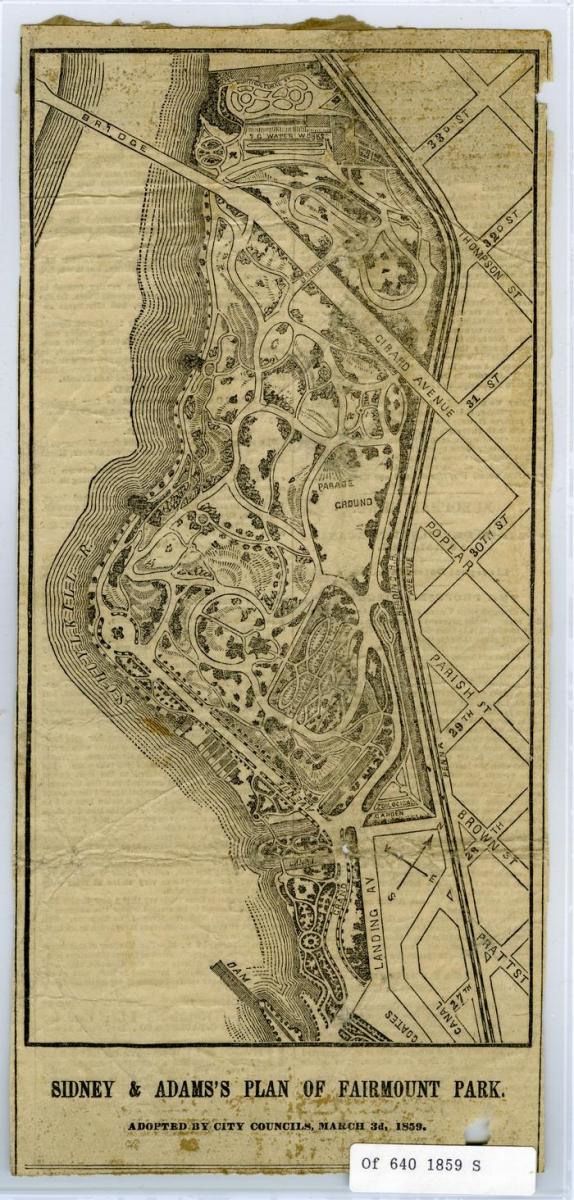 Sidney and Adams Plan of Fairmount Park, 1859
