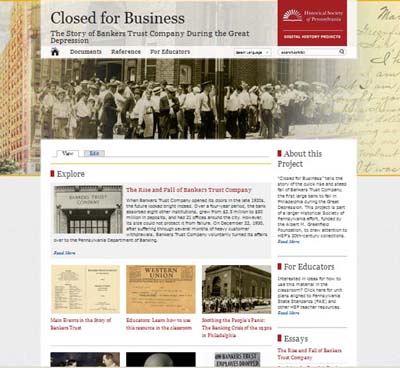 Image of home page of Greenfield Digital Project