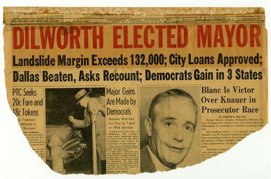 "Dilworth Elected Mayor," from Triangle Publications, November 9, 1955.