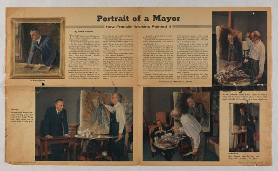 "Portrait of a Mayor: How Franklin Watkins Painted It," from The Sunday Bulletin Magazine, July 8, 1962.