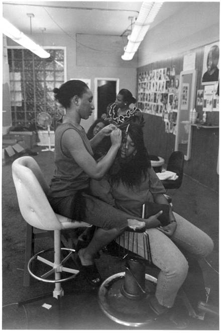 Braiding salon interior