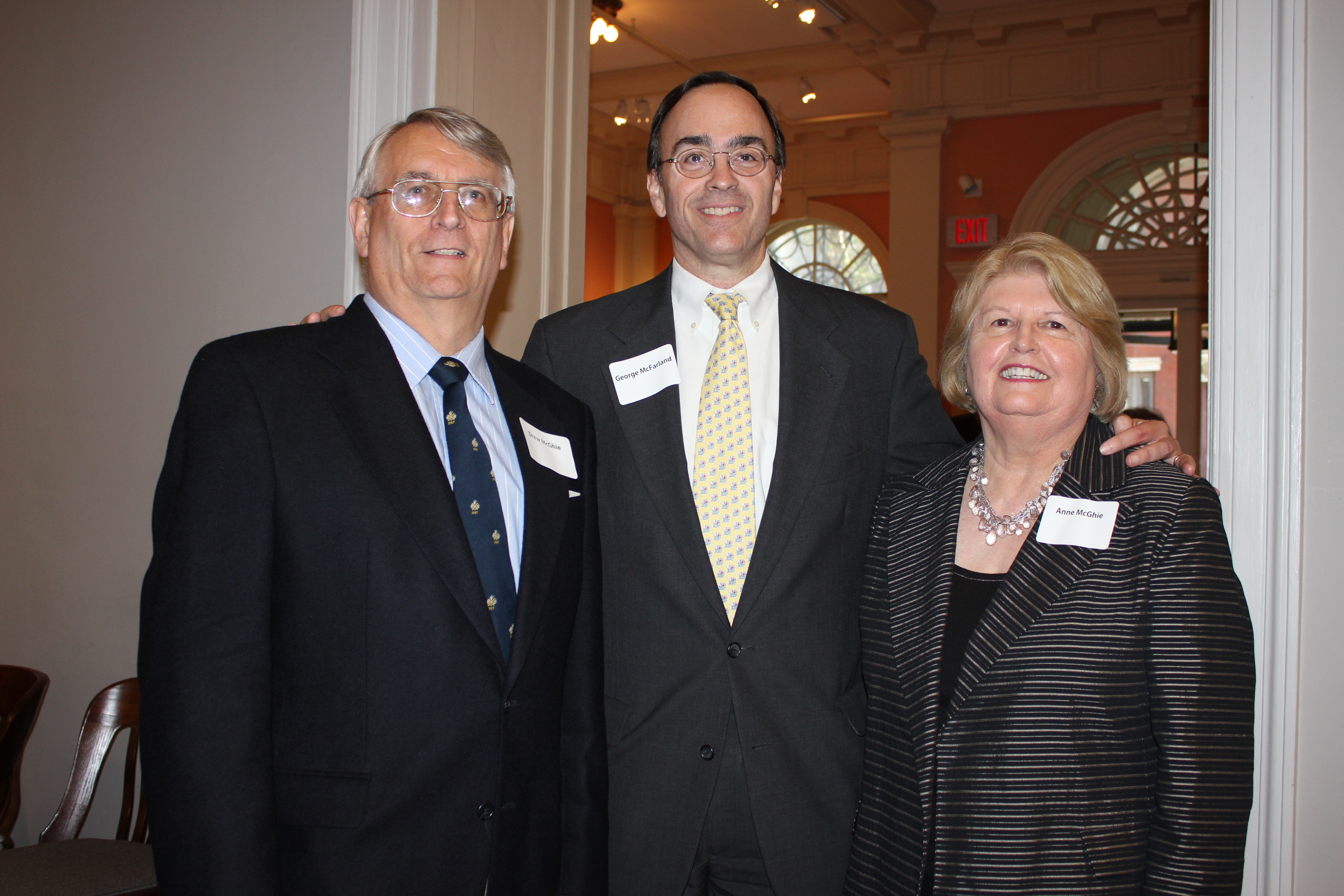 Drew McGhie, George McFarland, and Anne McGhie (left to right)