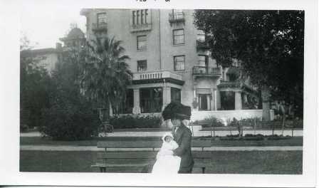 Sonoko Iwata and her mother in the garden at the Green Hotel