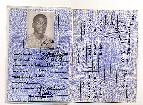 Refugee ID Card, Sierra Leone, 1995