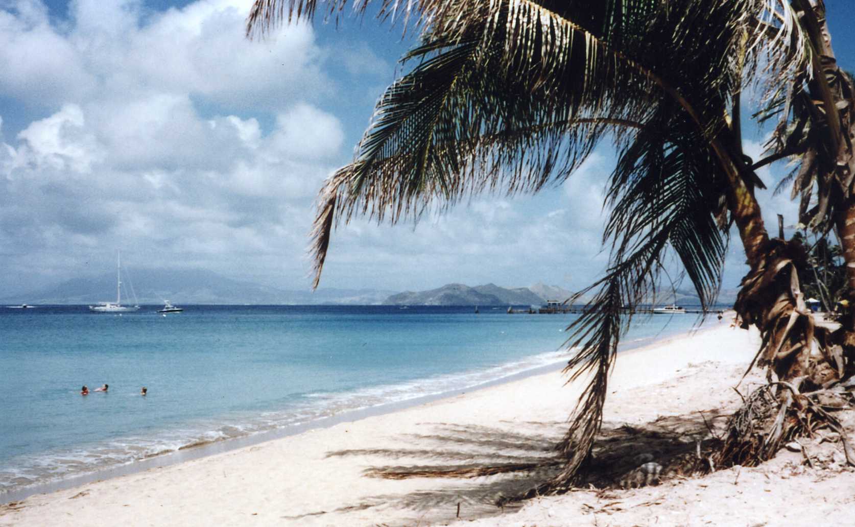 White sandy beaches on the Island of Nevis