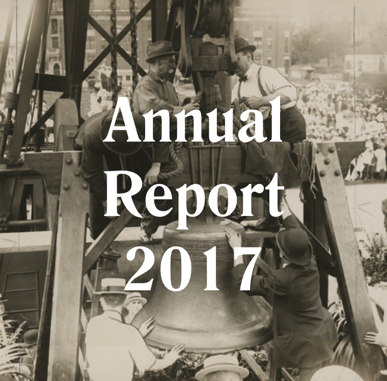 Historical Image of Liberty Bell with Annual Report 2017