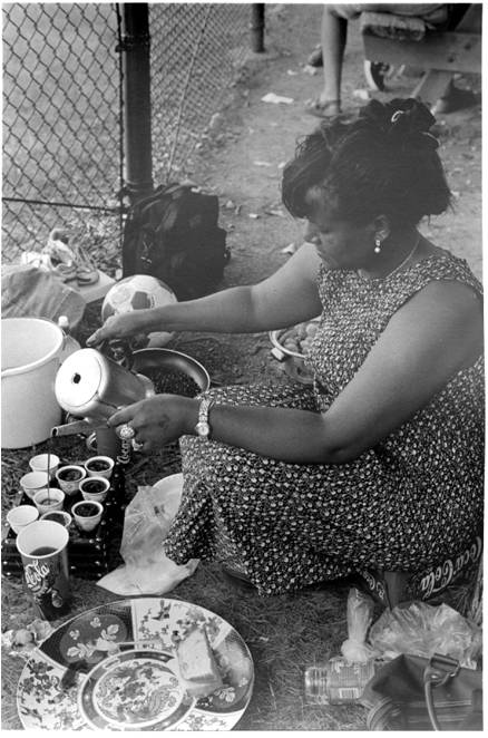 Serving coffee at the Ethiopian Community Cetner of Greater Philadelphia picnic