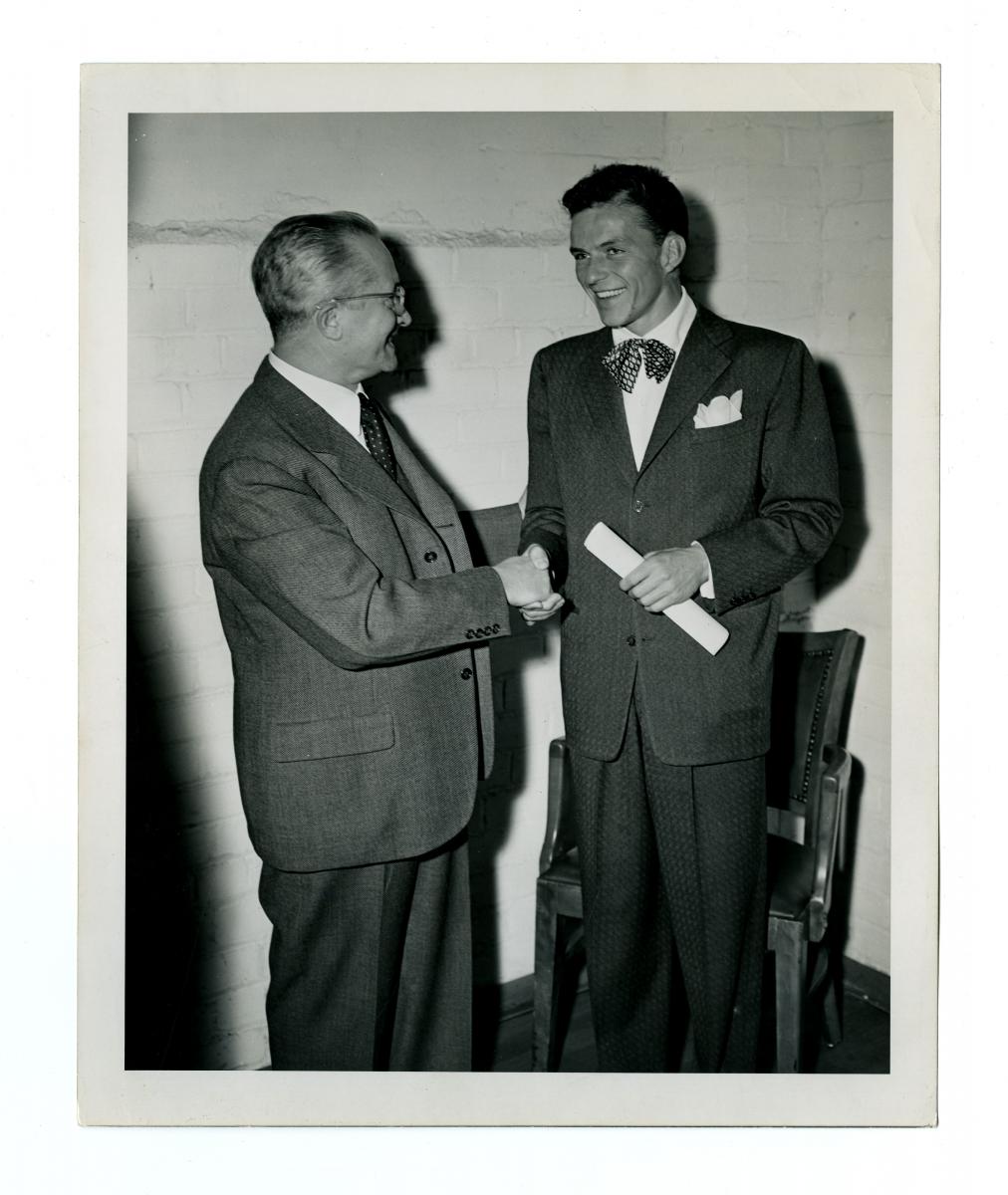 Leonard Covello and Frank Sinatra